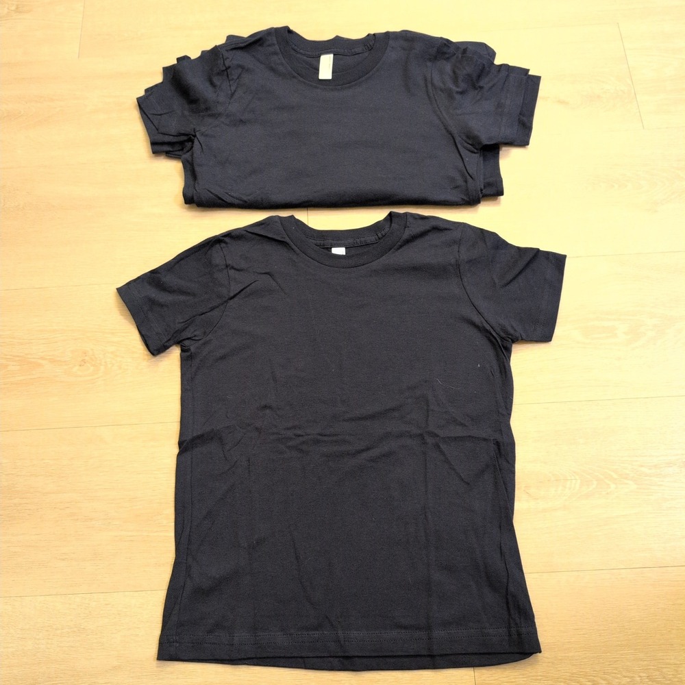 American Apparel Youth Size 8 Black Short Sleeve T-Shirt Tee Bundle of 4